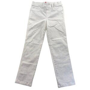 Spanx Womens Pants Medium White Pull On Stretch Straight Leg Mid Rise Casual